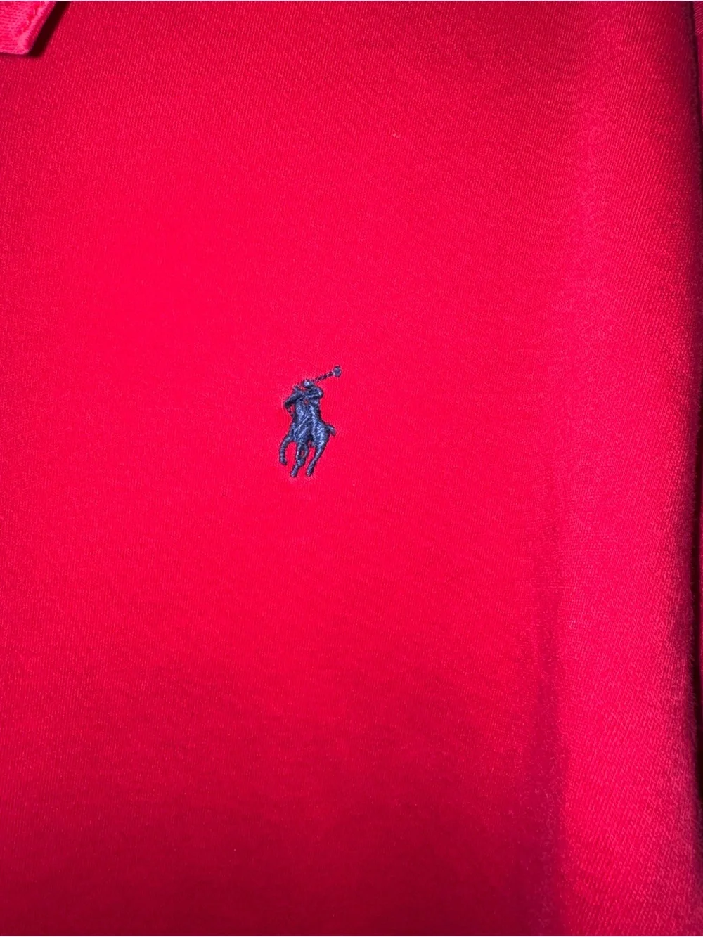 Ralph Lauren Men's Bright Red Polo with Navy Pony